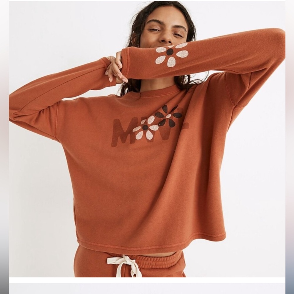 Madewell MWL Warm Umber Floral Easygoing Sweatshirt - Picture 2 of 9